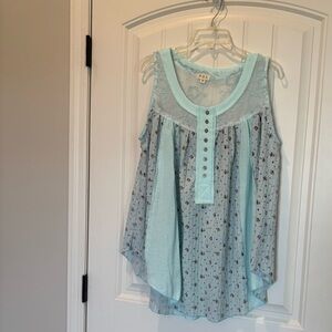 Blue Floral Women's Top